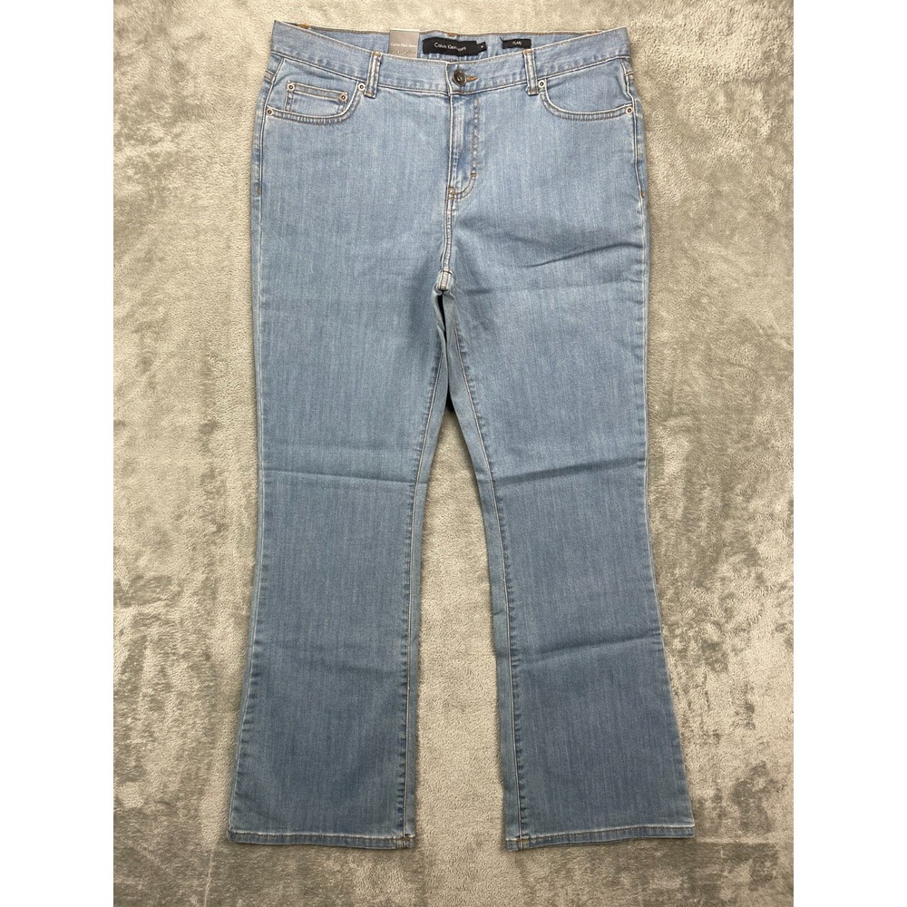 NWT Calvin‎ Klein Women's Stretch Flare Jeans Size 14 Slim Light Wash WG48A40C